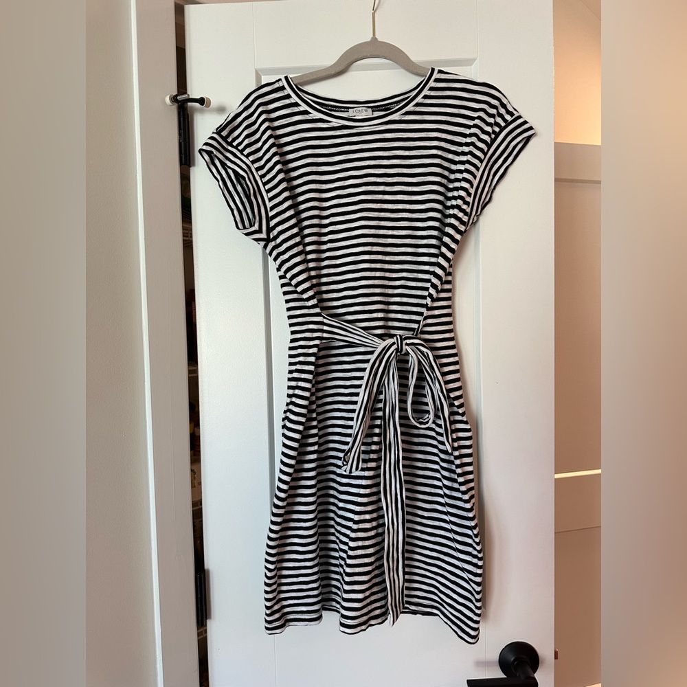 J.Crew Black and White Striped Dress